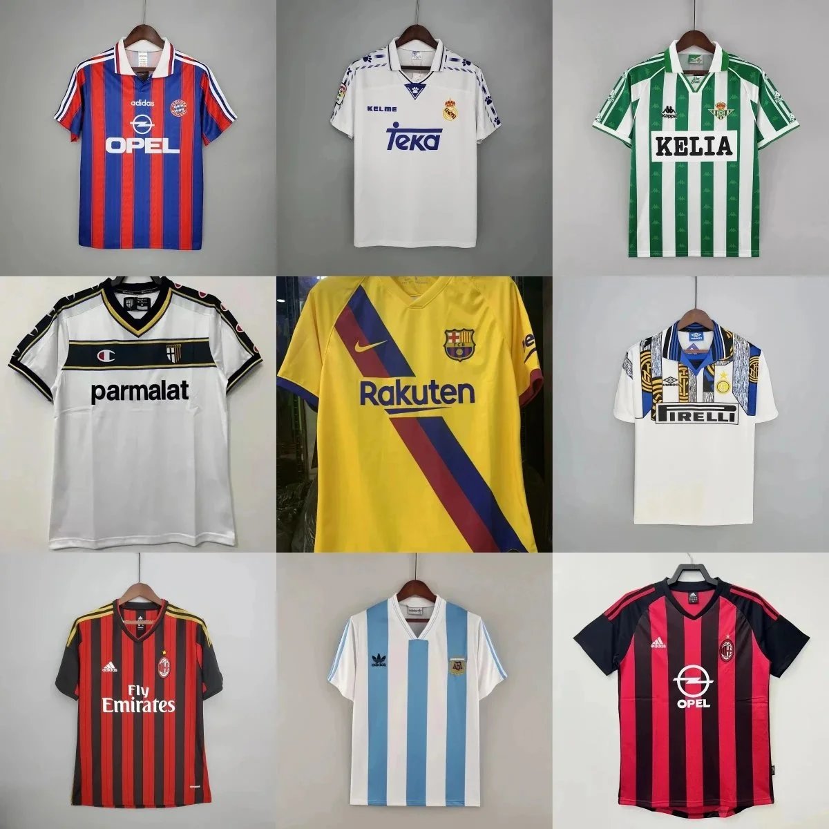 Adidas AC Milan 1990s Home Jersey Red-Black Stripes Opel Sponsor