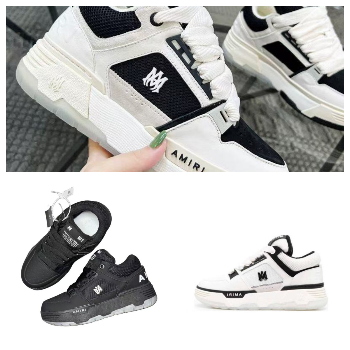 Amiri MM2 Low-Top Sneaker White/Black Mesh Panel
