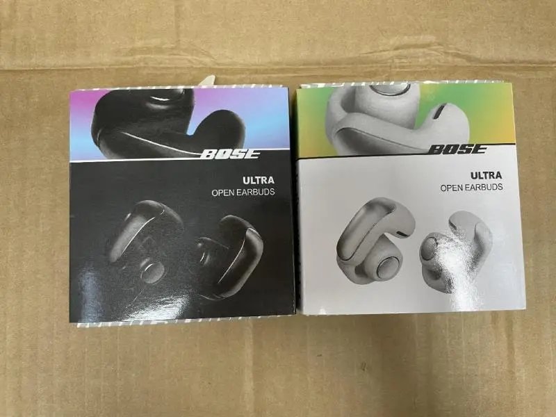 Bose Ultra Open Earbuds - Black and White Wireless Open-Ear Headphones