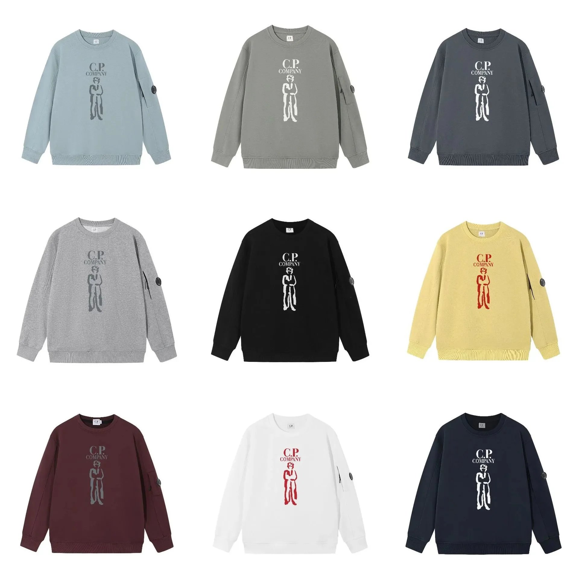 C.P. Company Logo Graphic Sweatshirt - Light Blue with Arm Patch