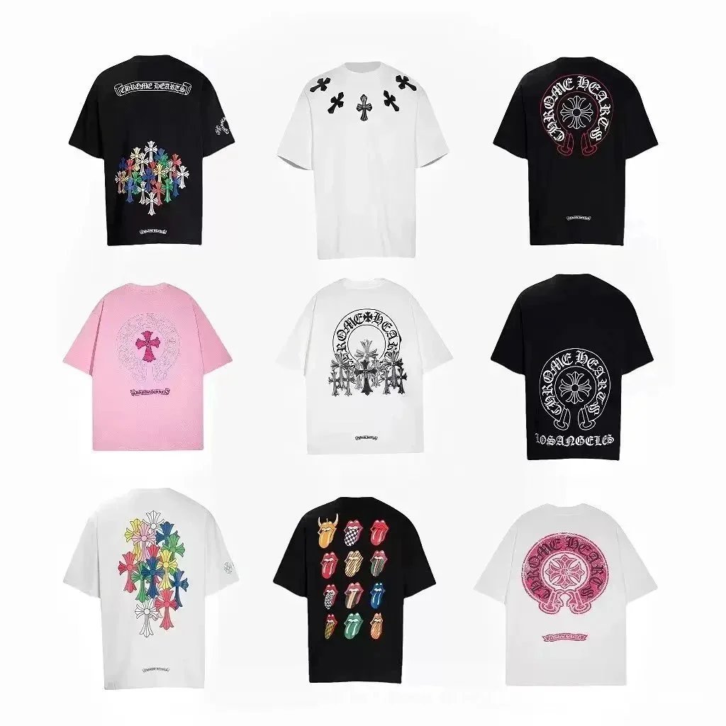 Chrome Hearts Cross Motif T-Shirt Black Multi-Color Embroidered Back