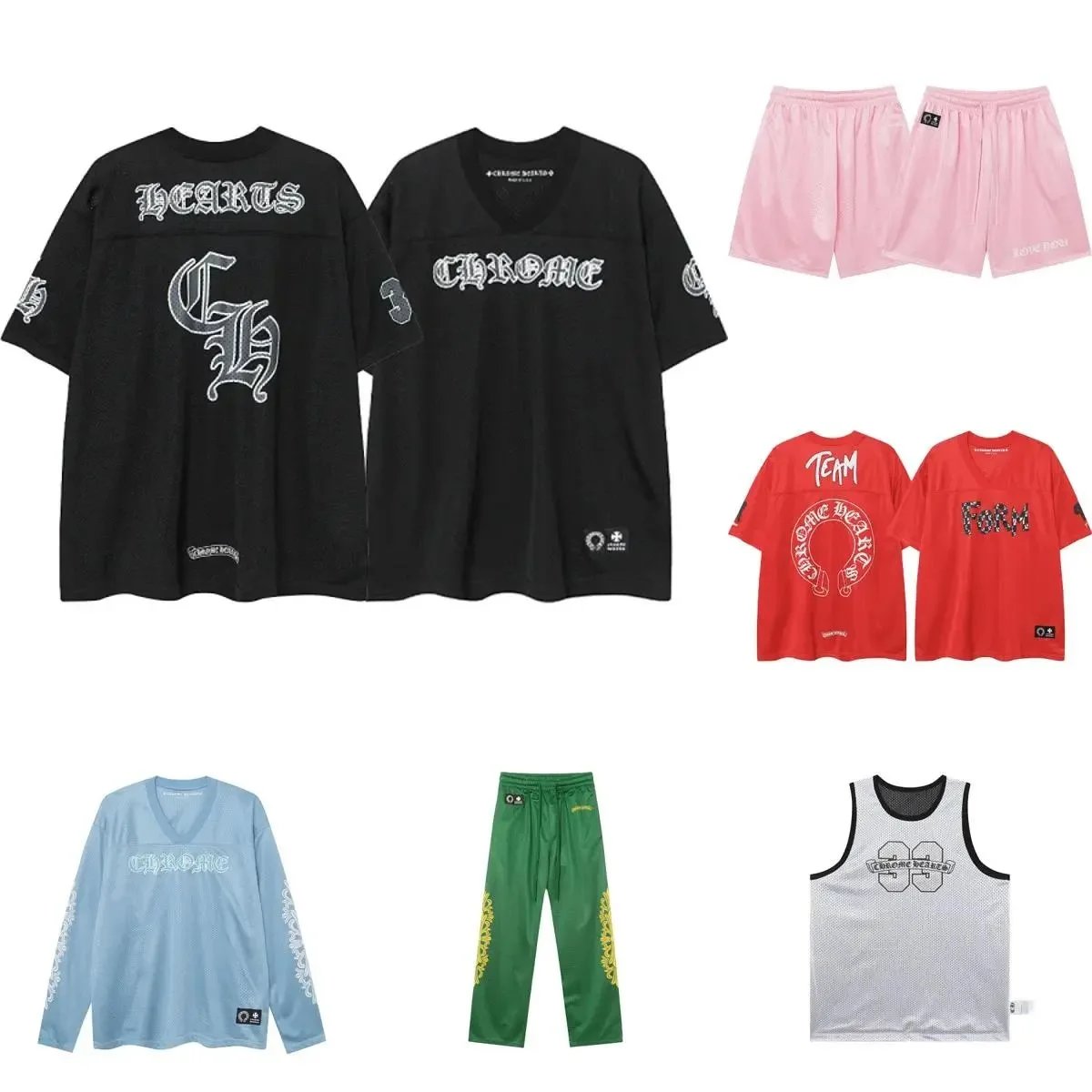 Chrome Hearts HEARTS Logo Oversized Black Jersey Shirt