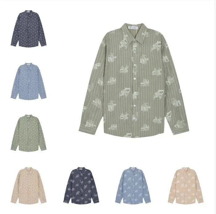 Disney Vintage Car Print Striped Long Sleeve Shirt - Sage Green