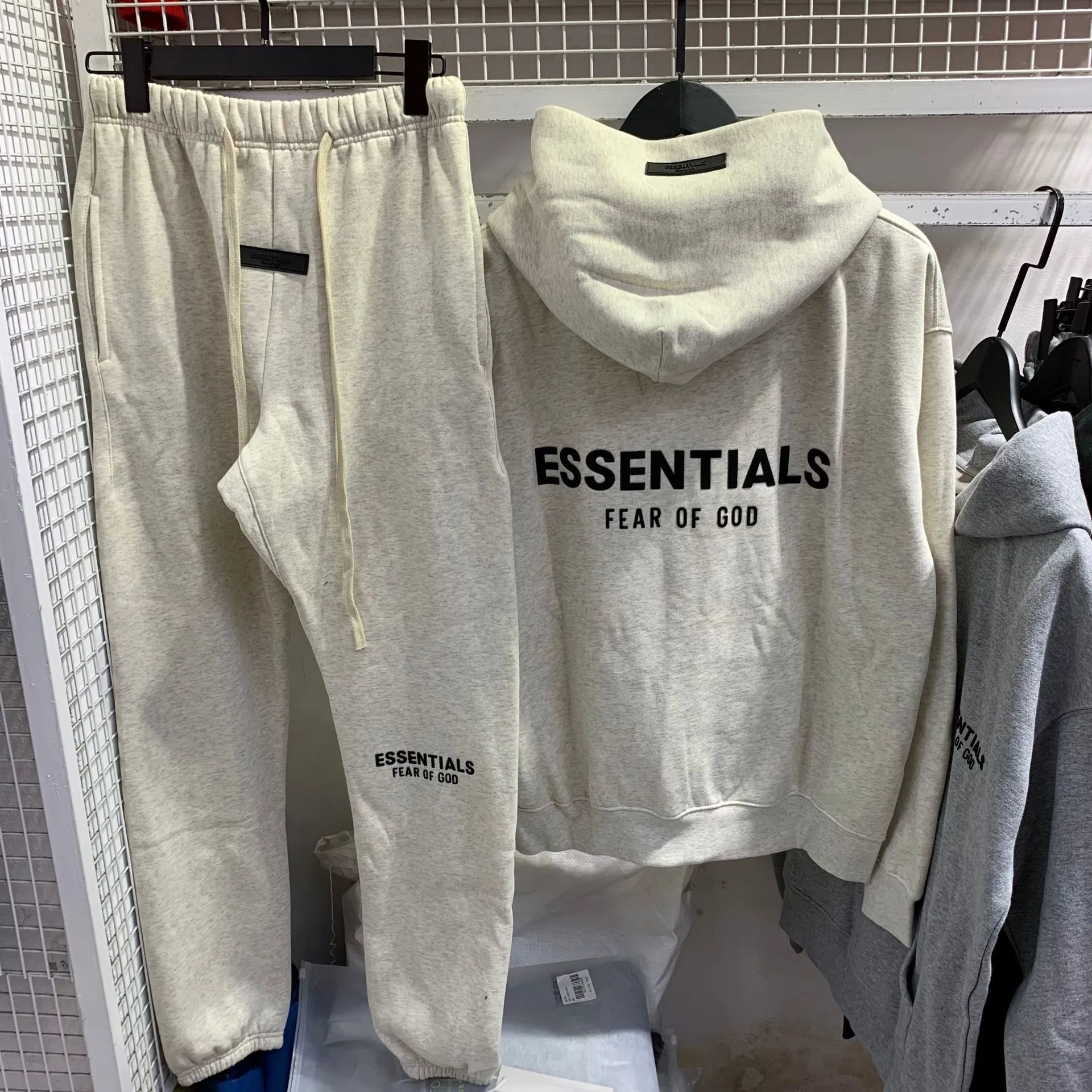 Essentials Fear of God Oversized Hoodie and Joggers Set - Oatmeal