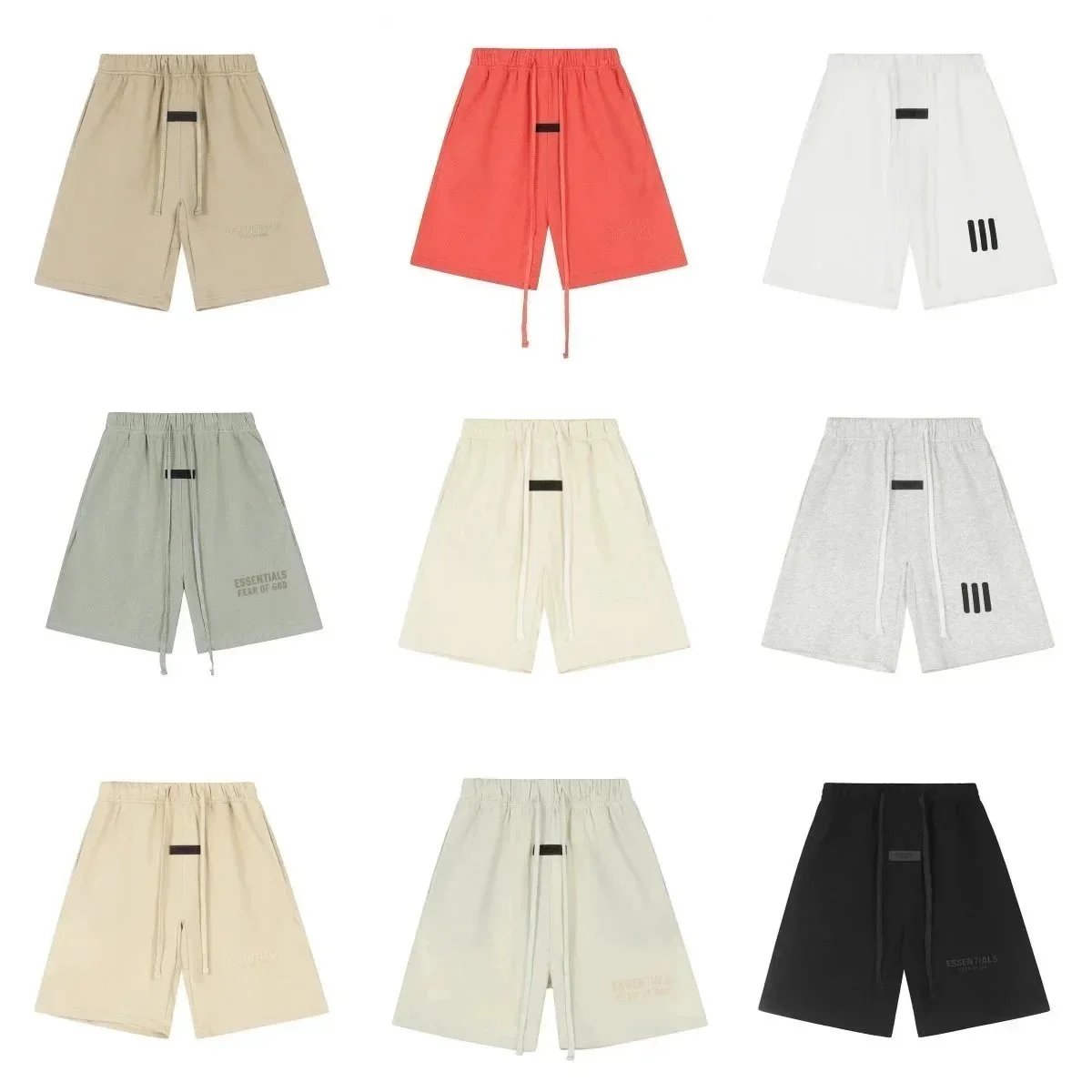 Fear of God Essentials Shorts - Beige with Black Tab Logo