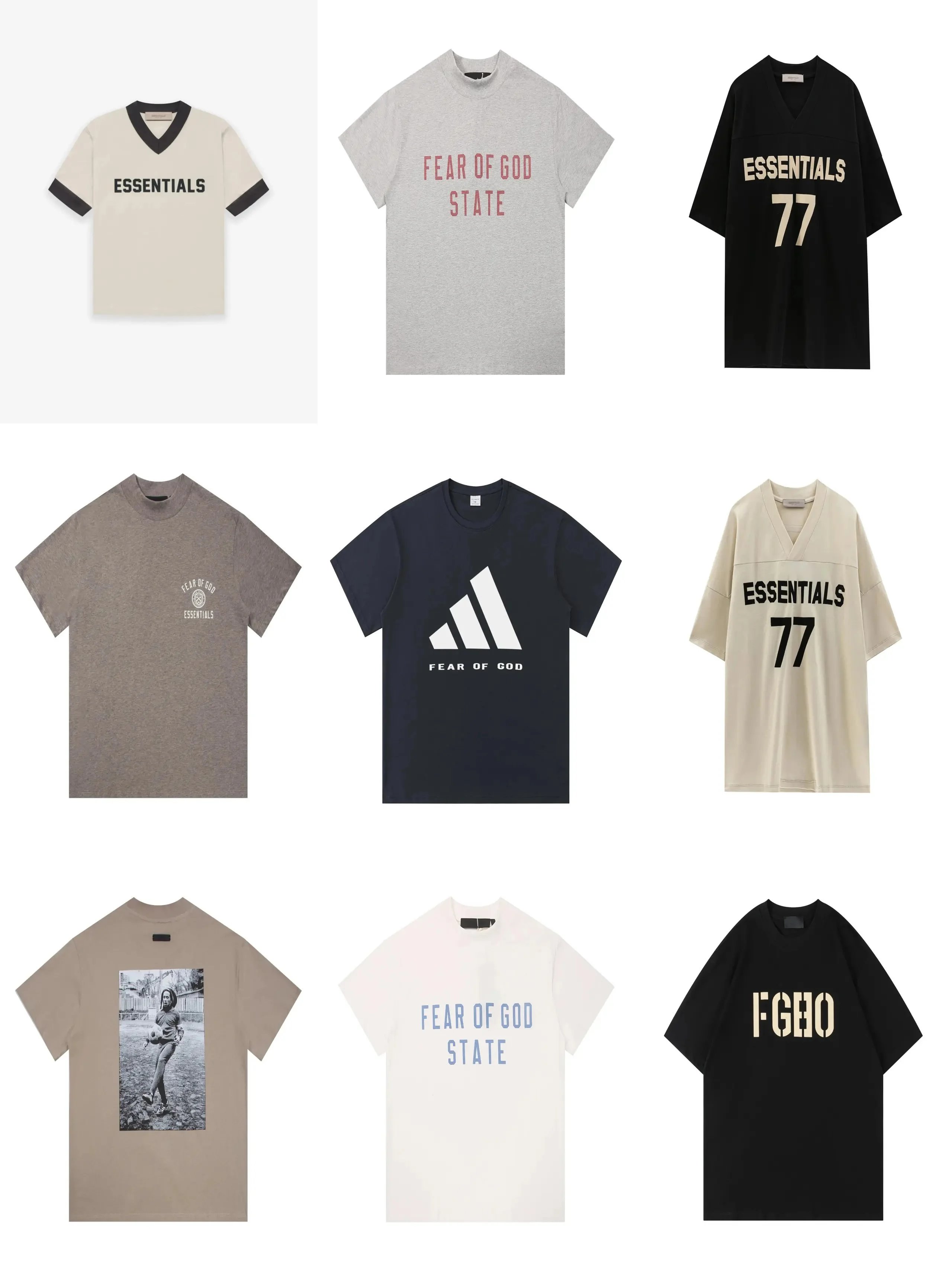 Fear of God Essentials V-Neck Jersey T-Shirt Black 77