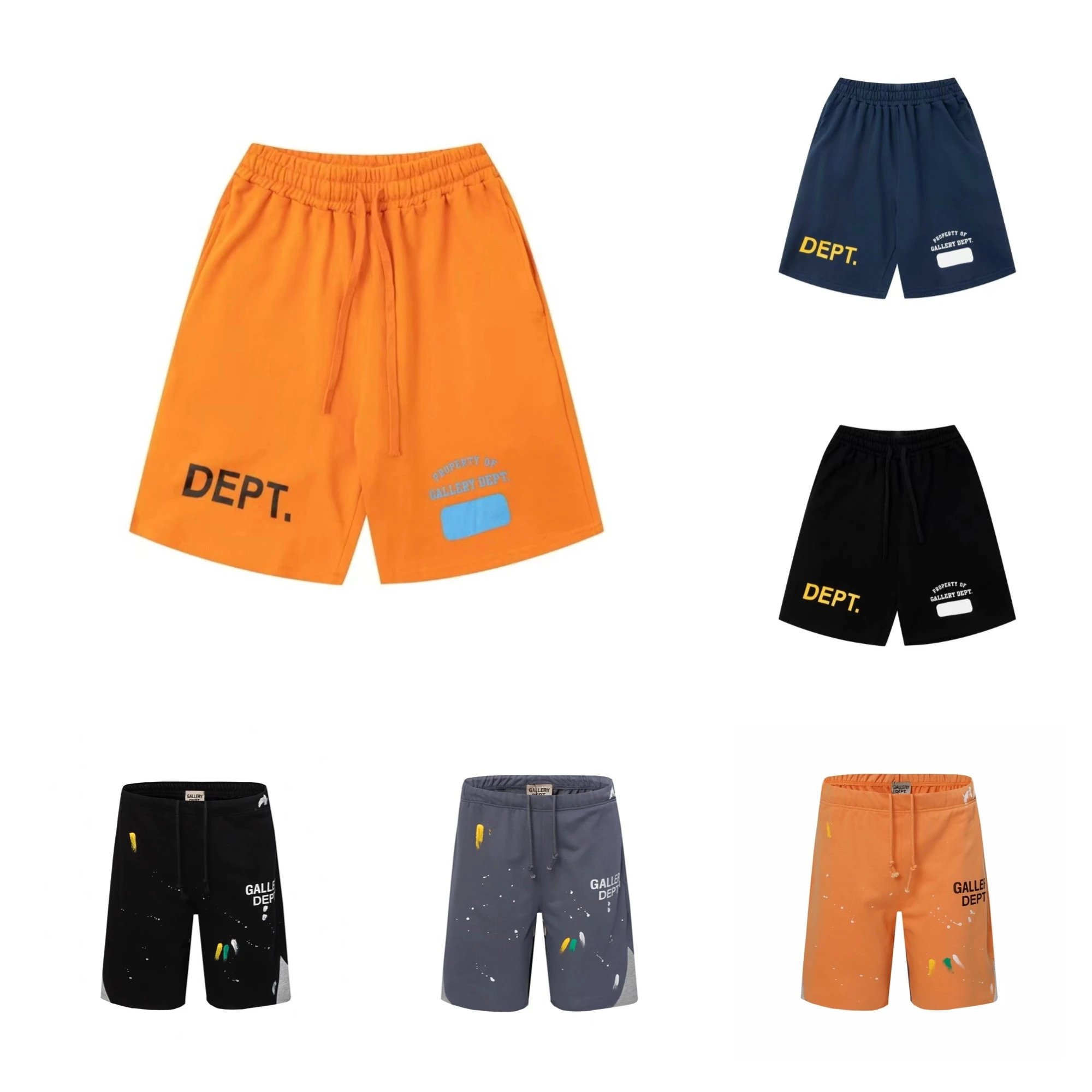 Gallery Dept. Dept. Logo Shorts - Orange with Blue Patch