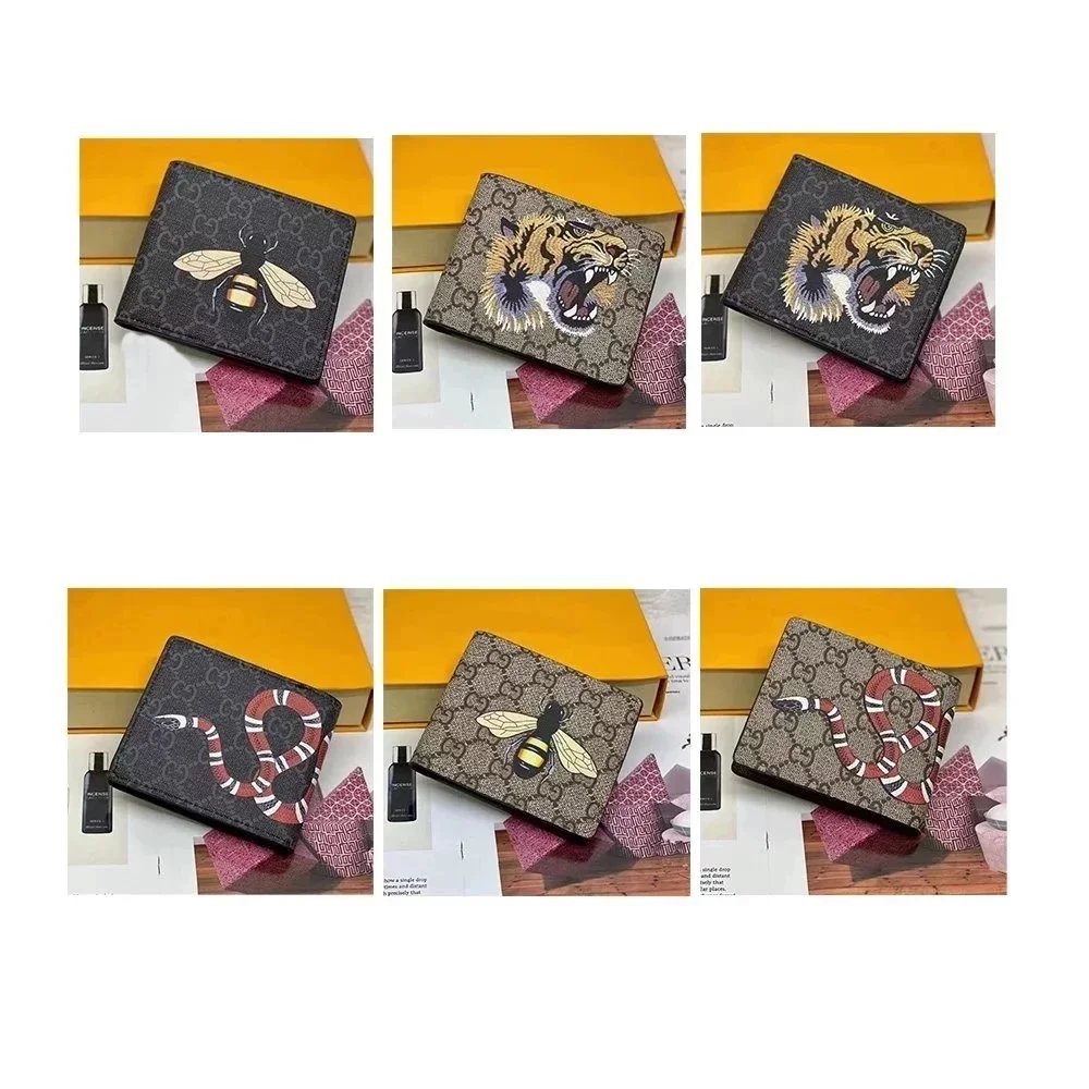 Gucci GG Marmont Bi-Fold Wallet with Bee Tiger Snake Motif