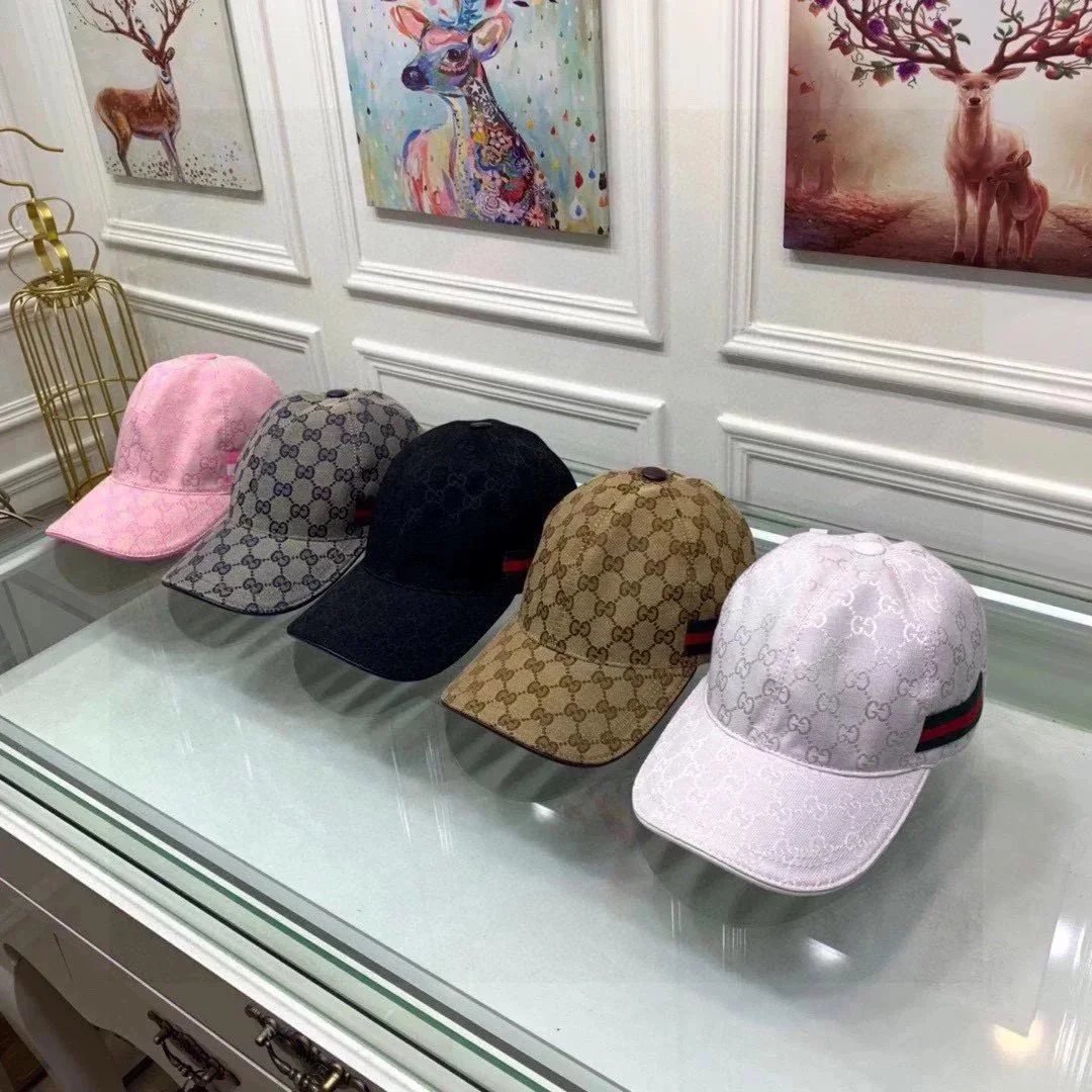 Gucci GG Monogram Baseball Cap with Red-Green Web Trim