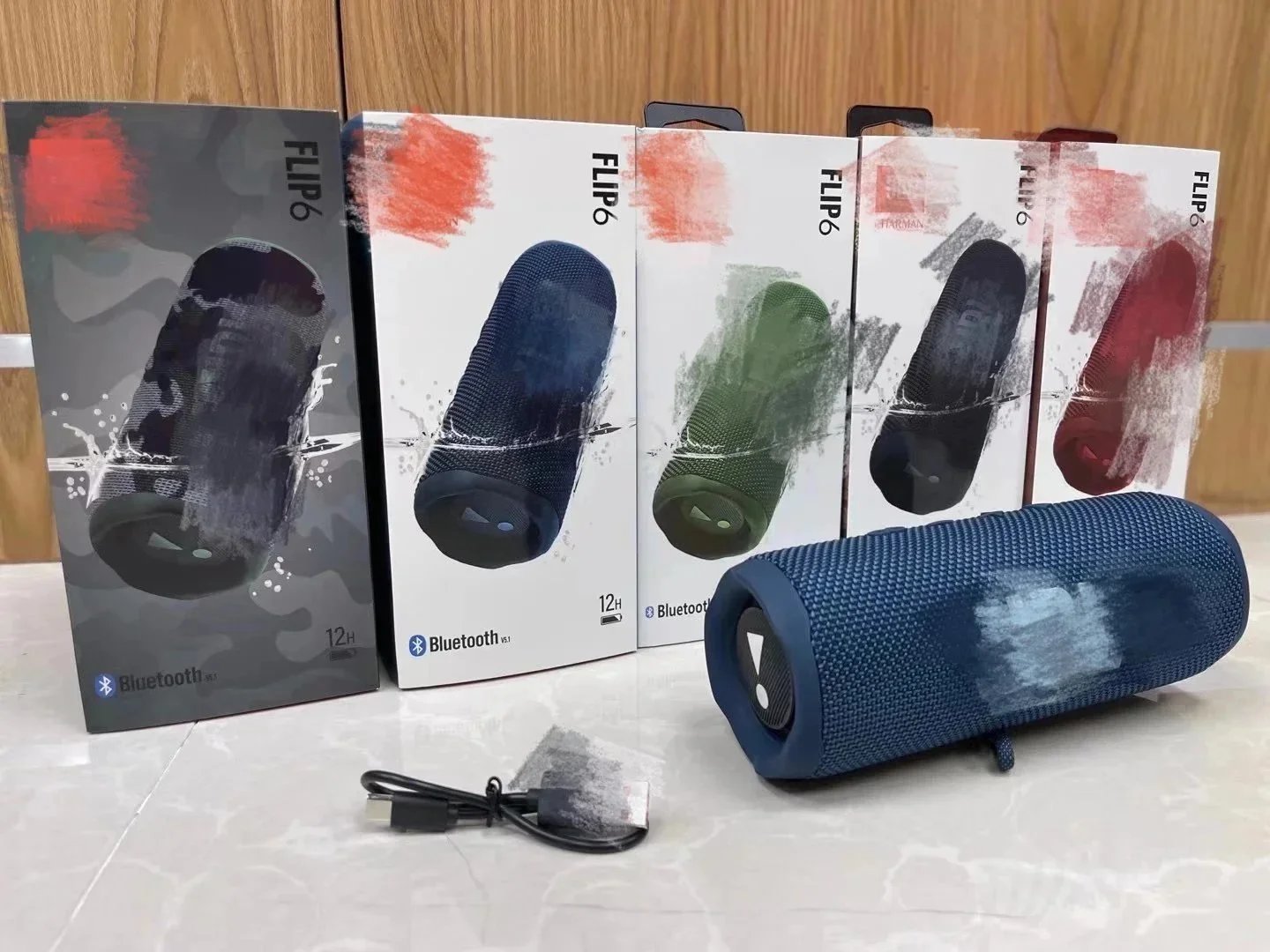 JBL Flip 6 Portable Bluetooth Speaker - Navy Blue Waterproof