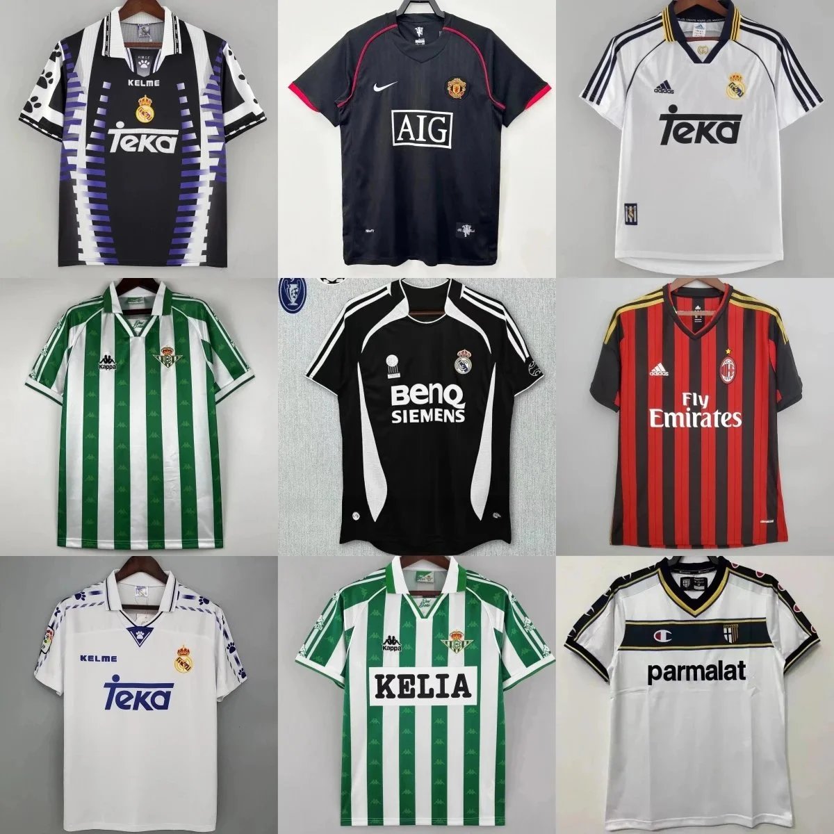 Kelme Real Madrid 1997-98 Away Jersey Black-Purple Striped