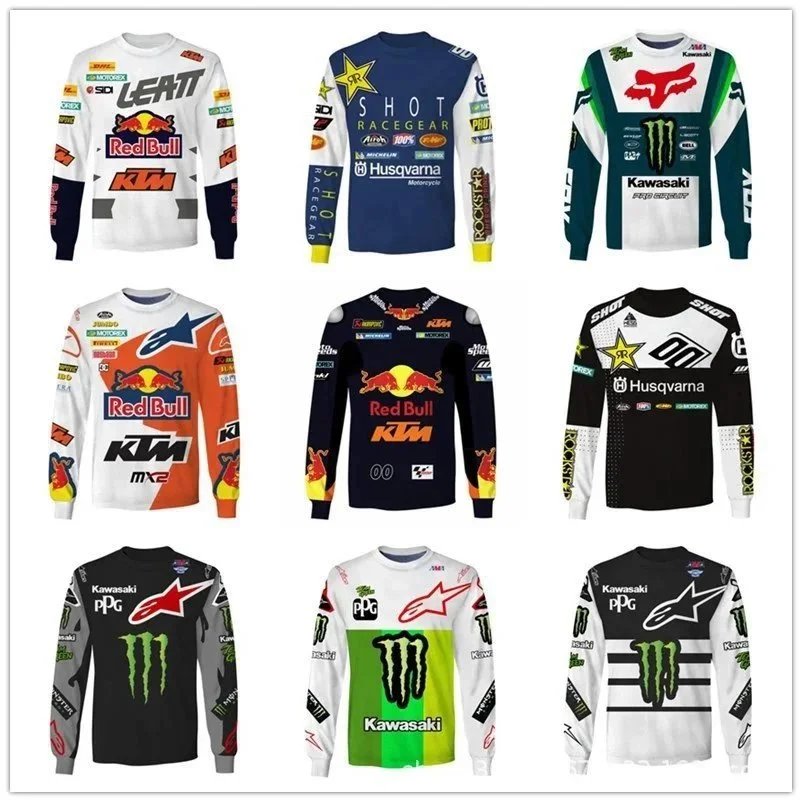 KTM Red Bull Motocross Jersey White-Blue Racing Design