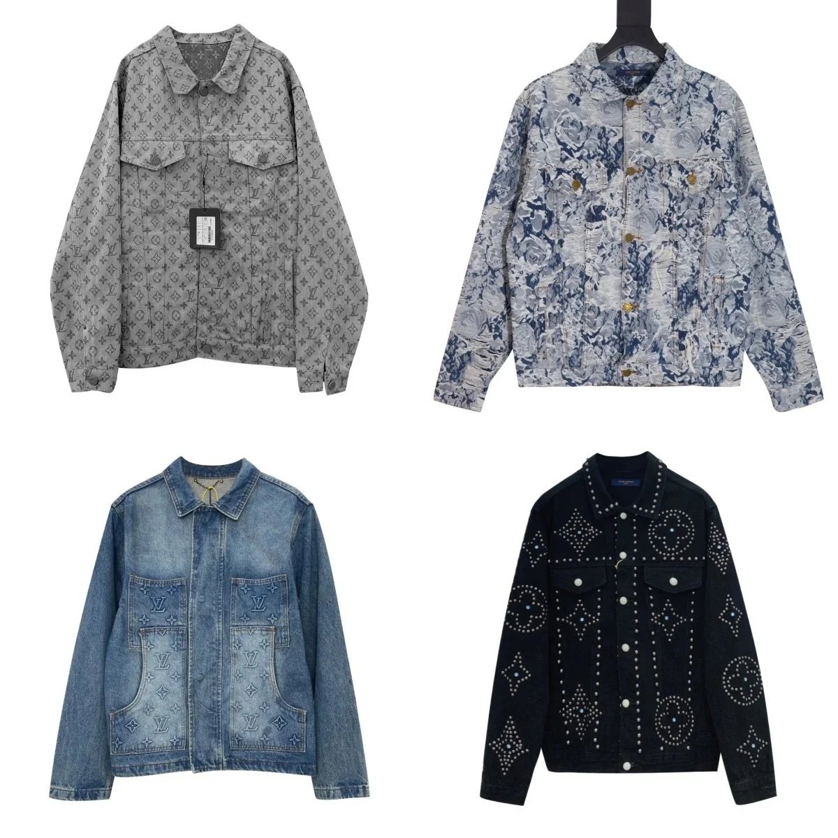 Louis Vuitton Monogram Denim Trucker Jacket Gray