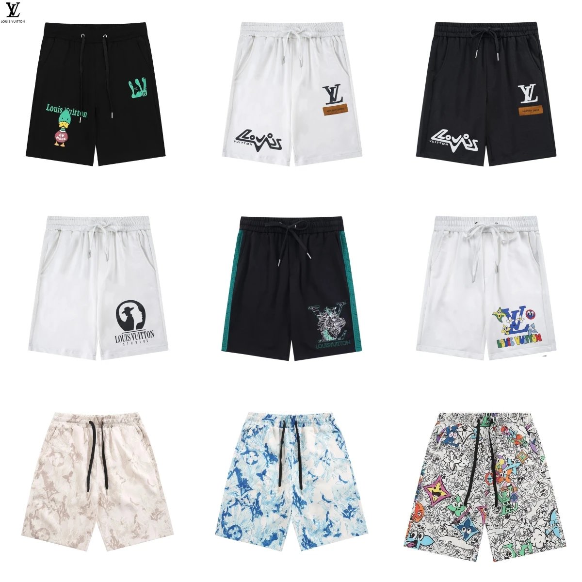 Louis Vuitton x Murakami Monogram Print Shorts - Black