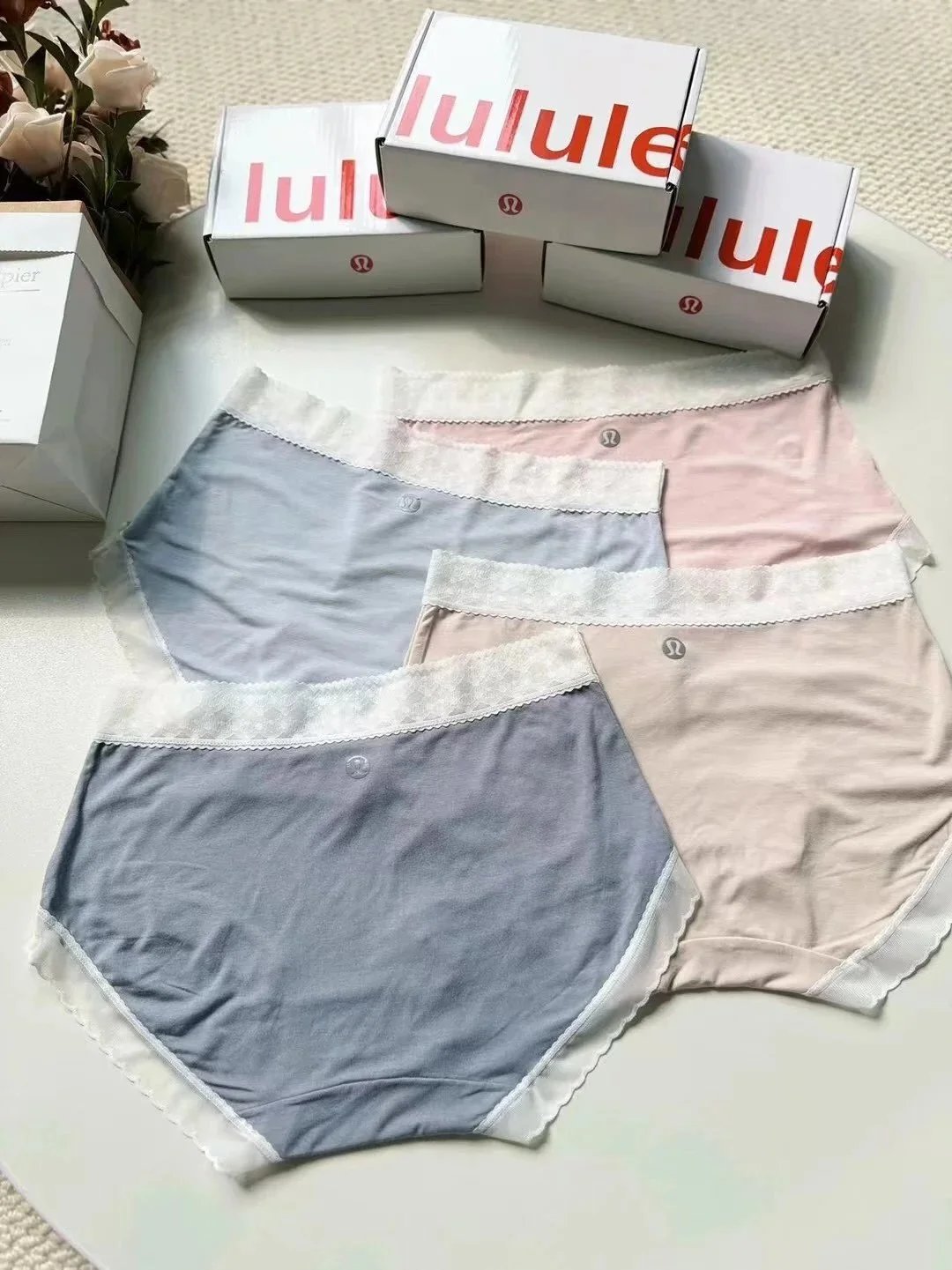 lululemon Align Soft High-Waisted Underwear in Grey Pink Beige