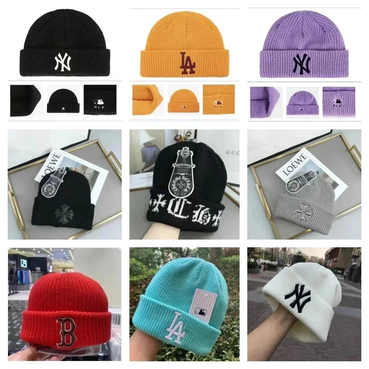 MLB New York Yankees Black Knit Beanie with White NY Logo