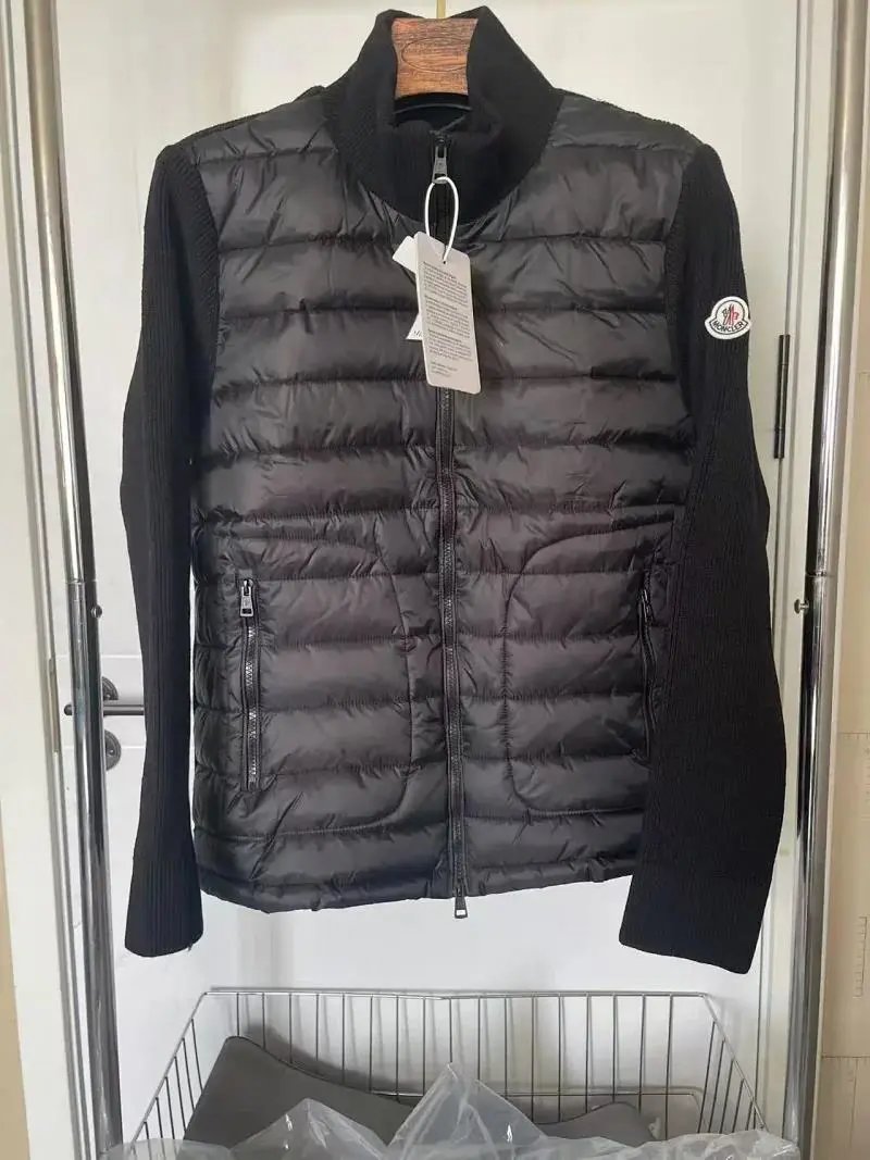 Moncler Grenoble Black Quilted Vest with Knit Sleeves