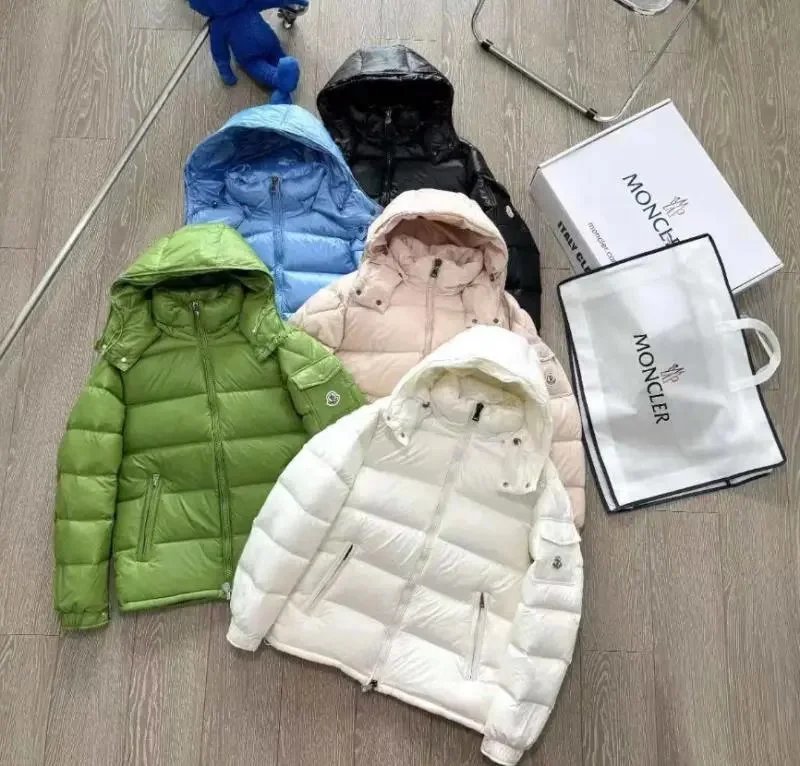 Moncler Maya Down Jacket - White Quilted Hooded Puffer