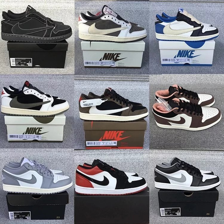 Nike Air Jordan 1 Low Travis Scott Cactus Jack Black White