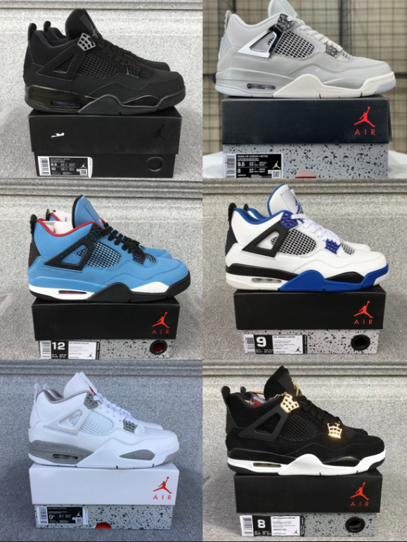 Nike Air Jordan 4 Retro Black Cement OG Men's Basketball Shoes