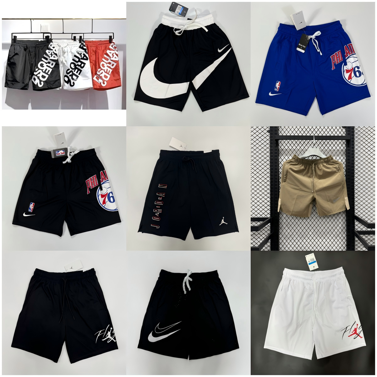 Nike Sportswear Swoosh Logo Black Shorts with White Contrast