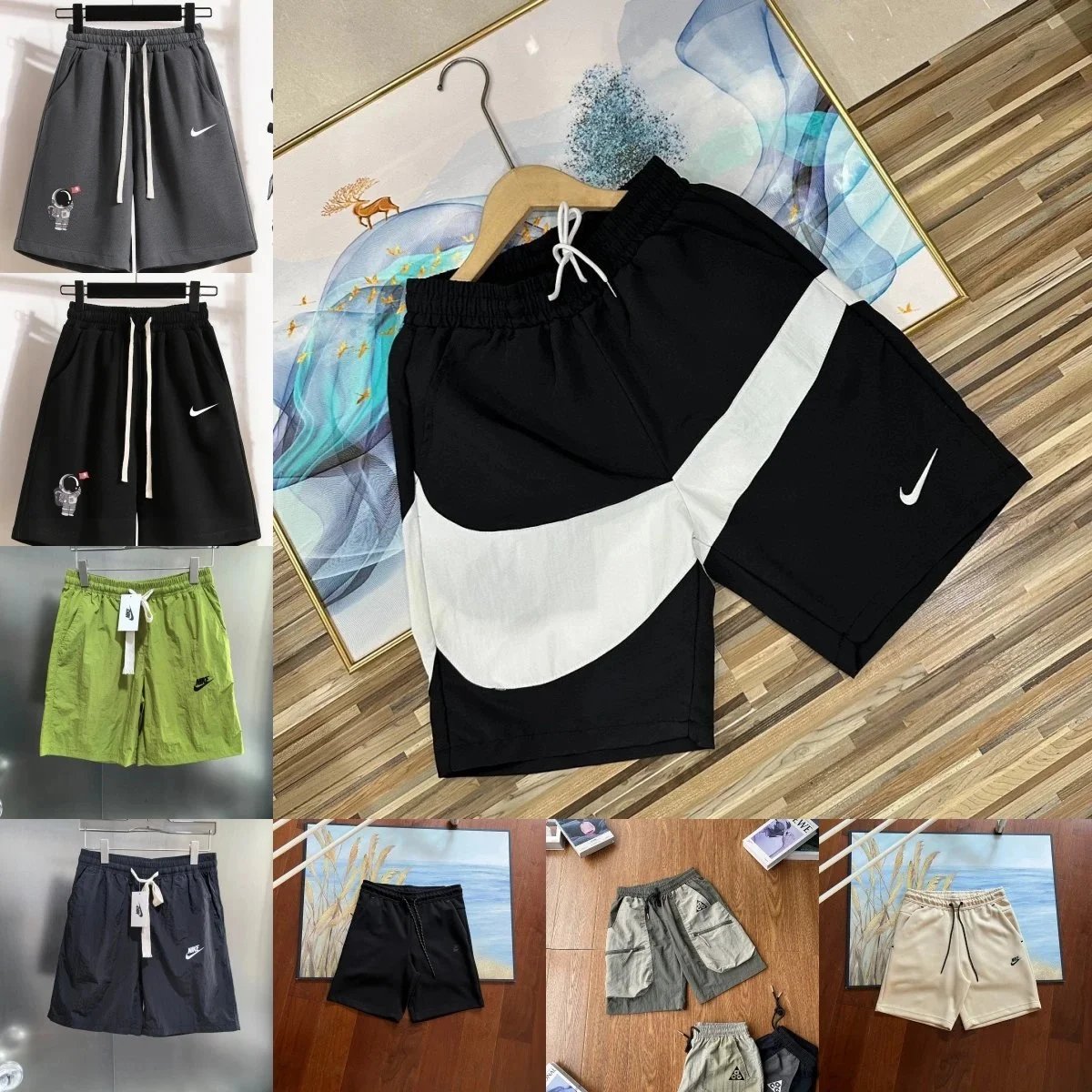 Nike Sportswear Swoosh Panel Shorts - Black/White Contrast Design
