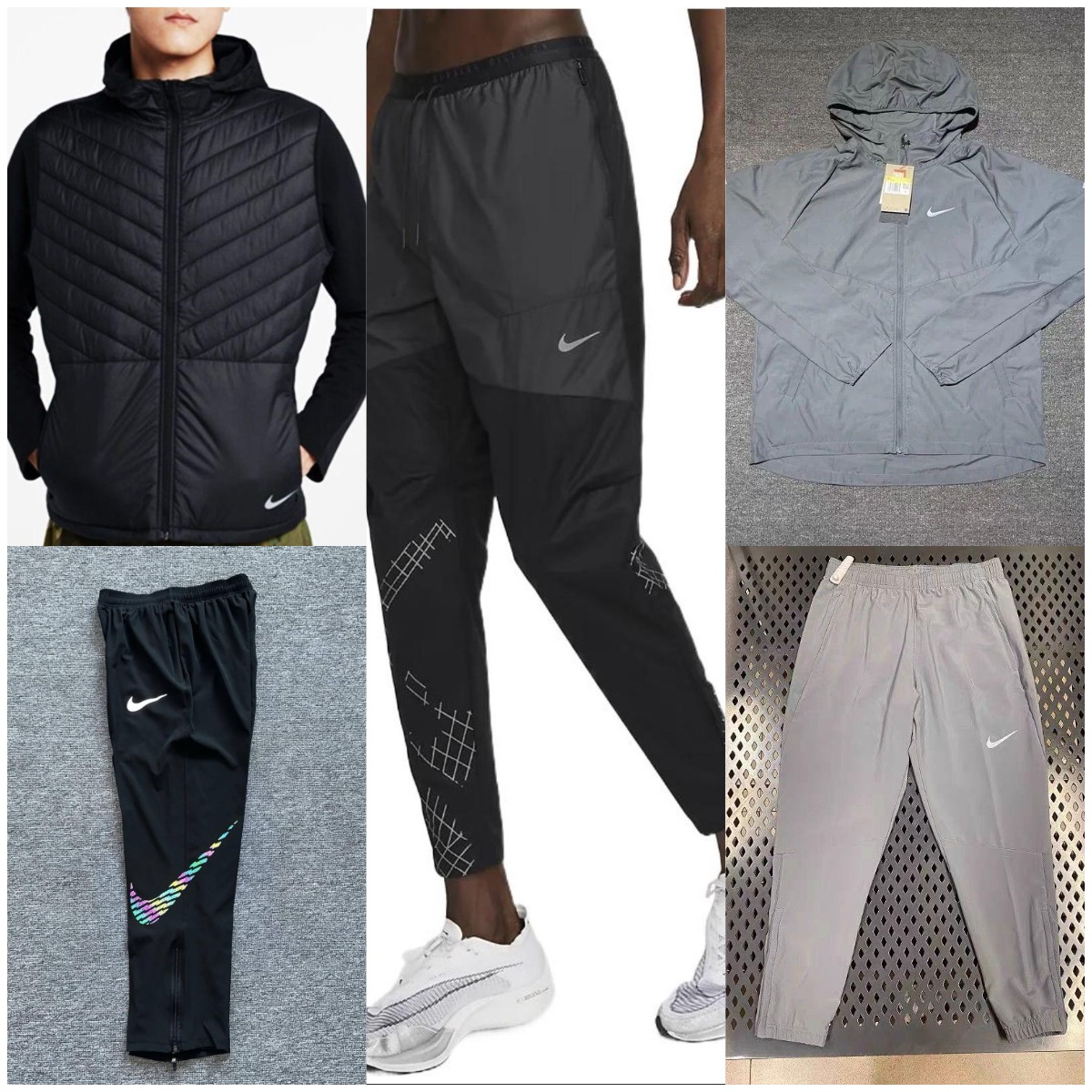 Nike Windrunner Hooded Jacket Black Quilted Design