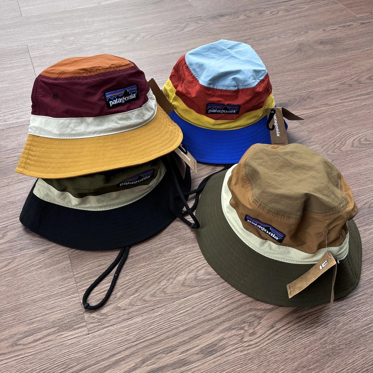 Patagonia Baggies Hat Multi-Color Block Stripe Bucket Hat