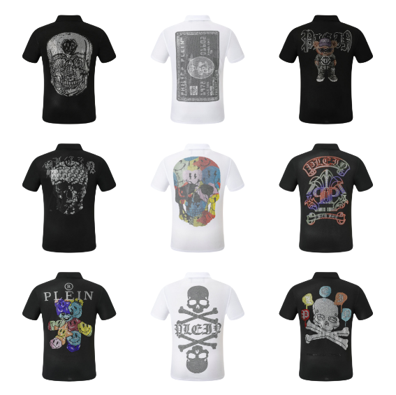 Philipp Plein Skull Embroidered Black Polo Shirt