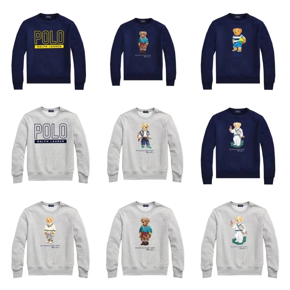 Polo Ralph Lauren Bear Graphic Crewneck Sweatshirt Navy Blue