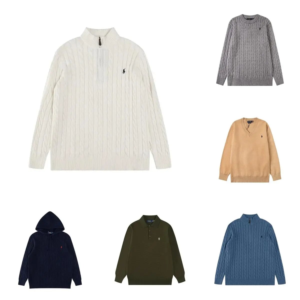 Polo Ralph Lauren Cable Knit Half-Zip Sweater - Ivory
