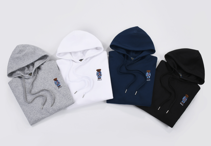 Polo Ralph Lauren Classic Bear Embroidery Hoodie - Gray