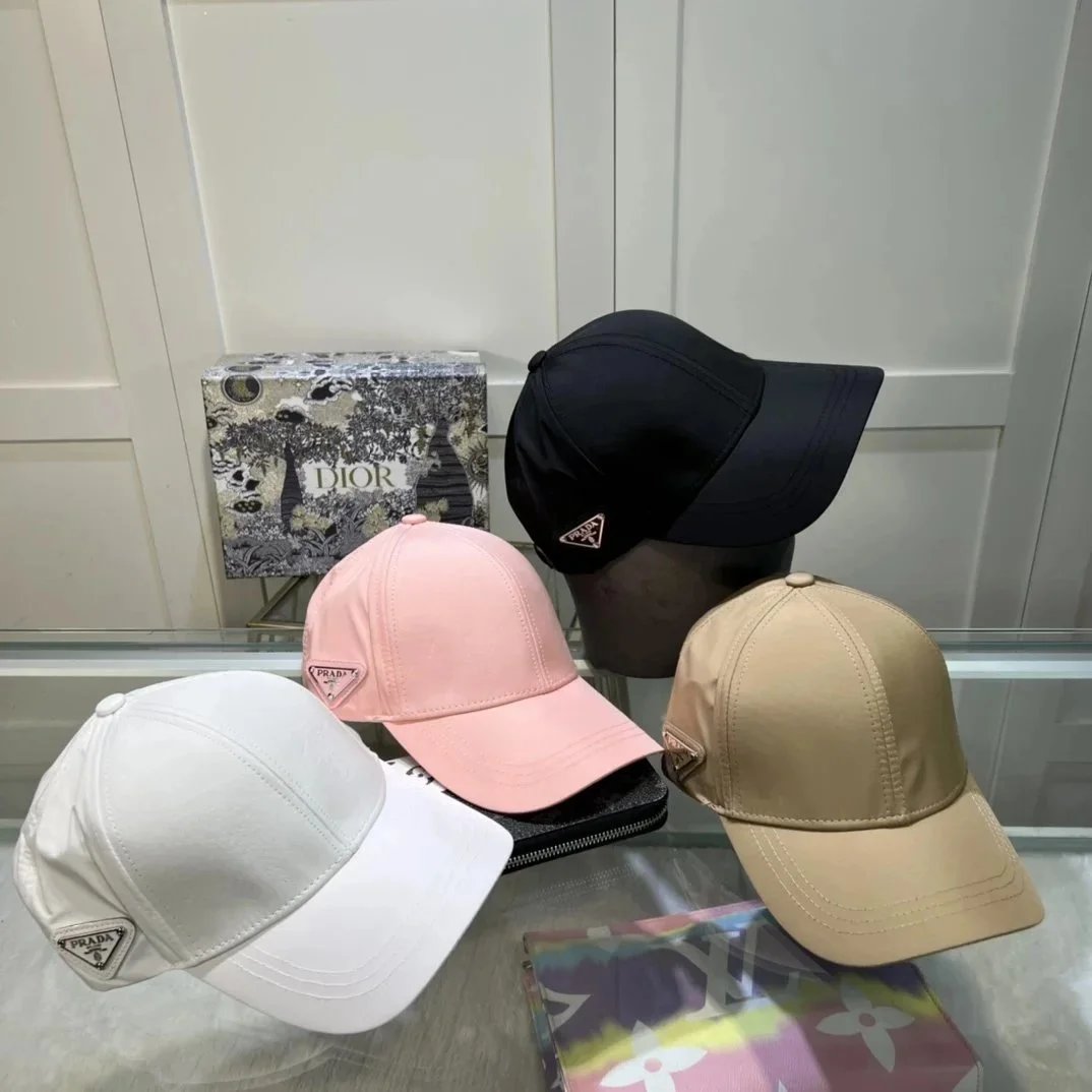 Prada Re-Nylon Baseball Cap with Triangle Logo - White