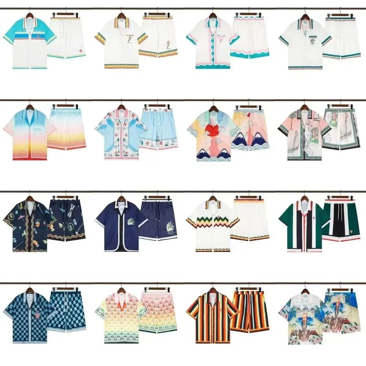 Prada Resort 2024 Printed Short-Sleeve Shirt and Shorts Set