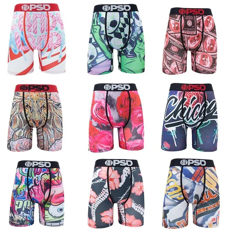 PSD Graphic Print Boxer Briefs - Lion Skull Rose Chicago Designs