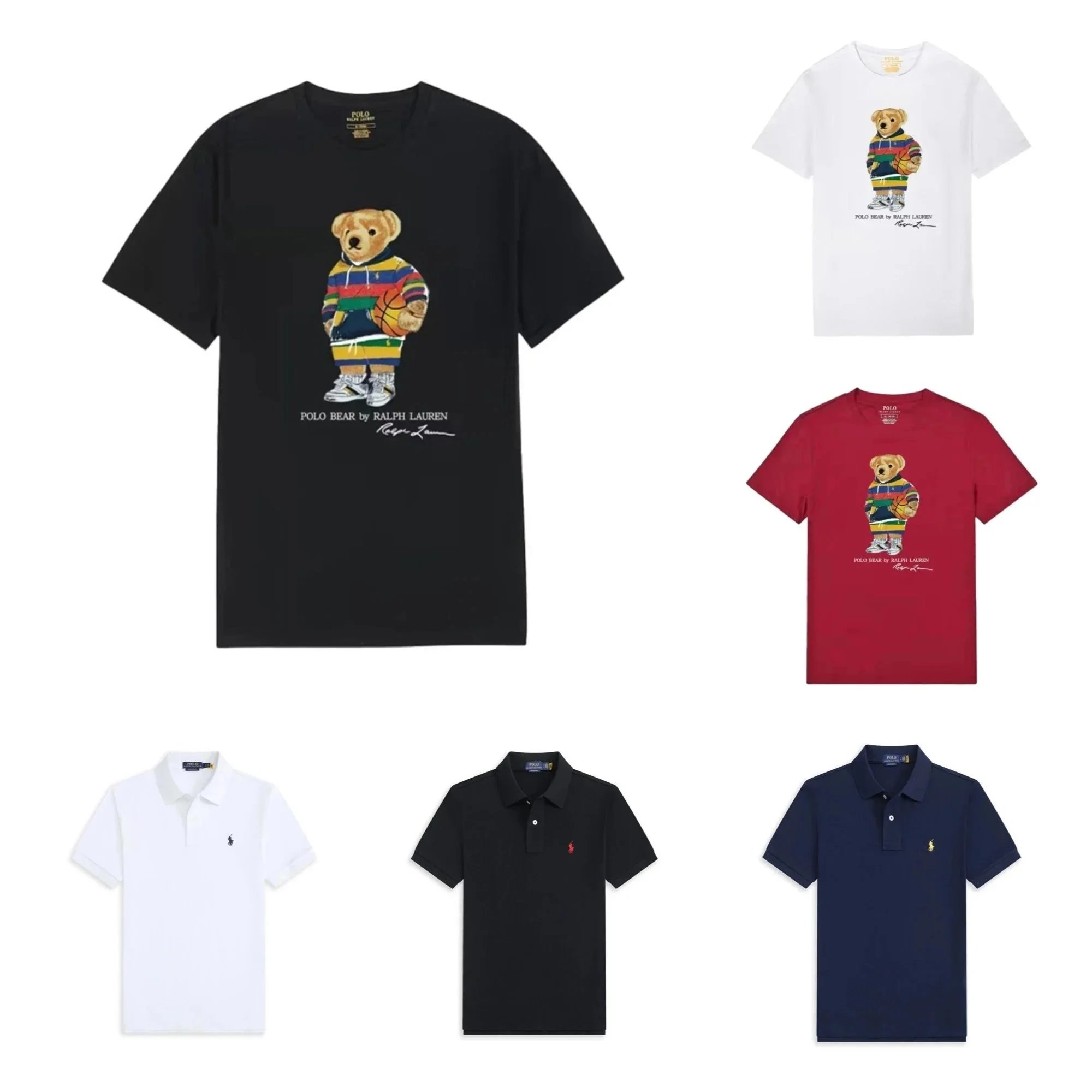 Ralph Lauren Polo Bear Graphic T-Shirt Black Rainbow Hoodie Bear