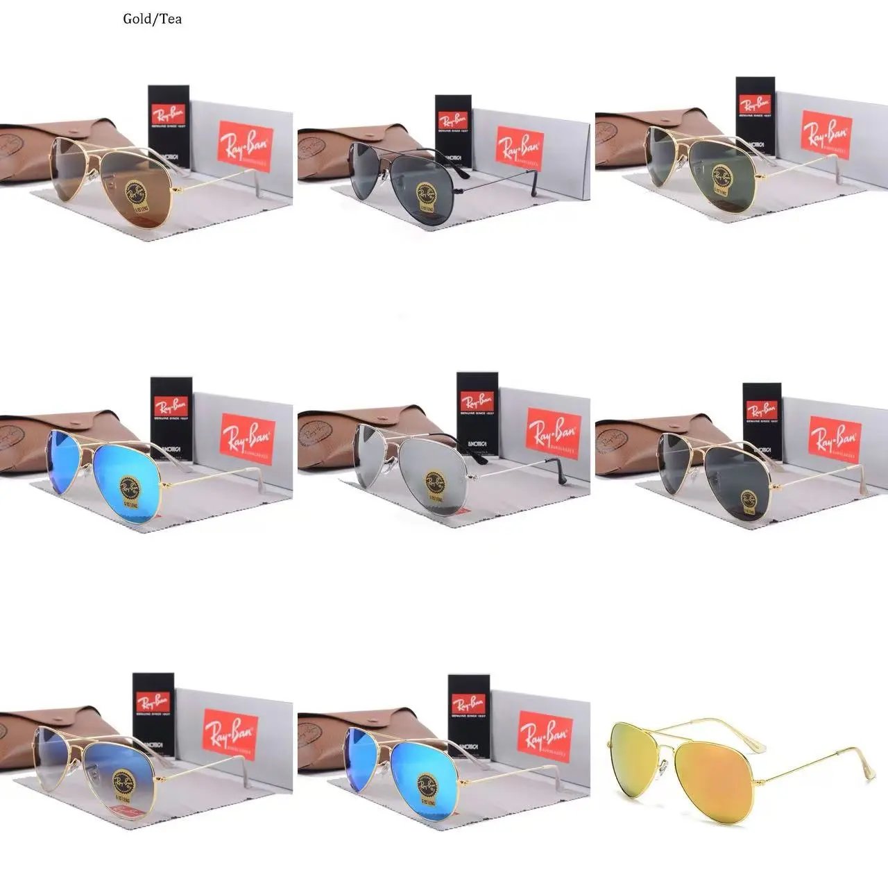 Ray-Ban Aviator Classic Gold Frame Tea Gradient Lens Sunglasses