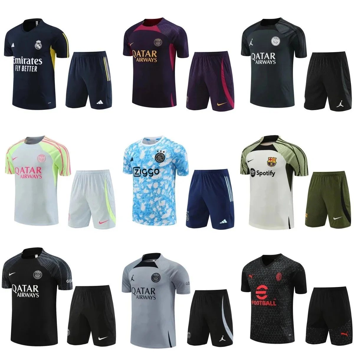 Real Madrid 2023-24 Training Jersey Navy Yellow V-Neck