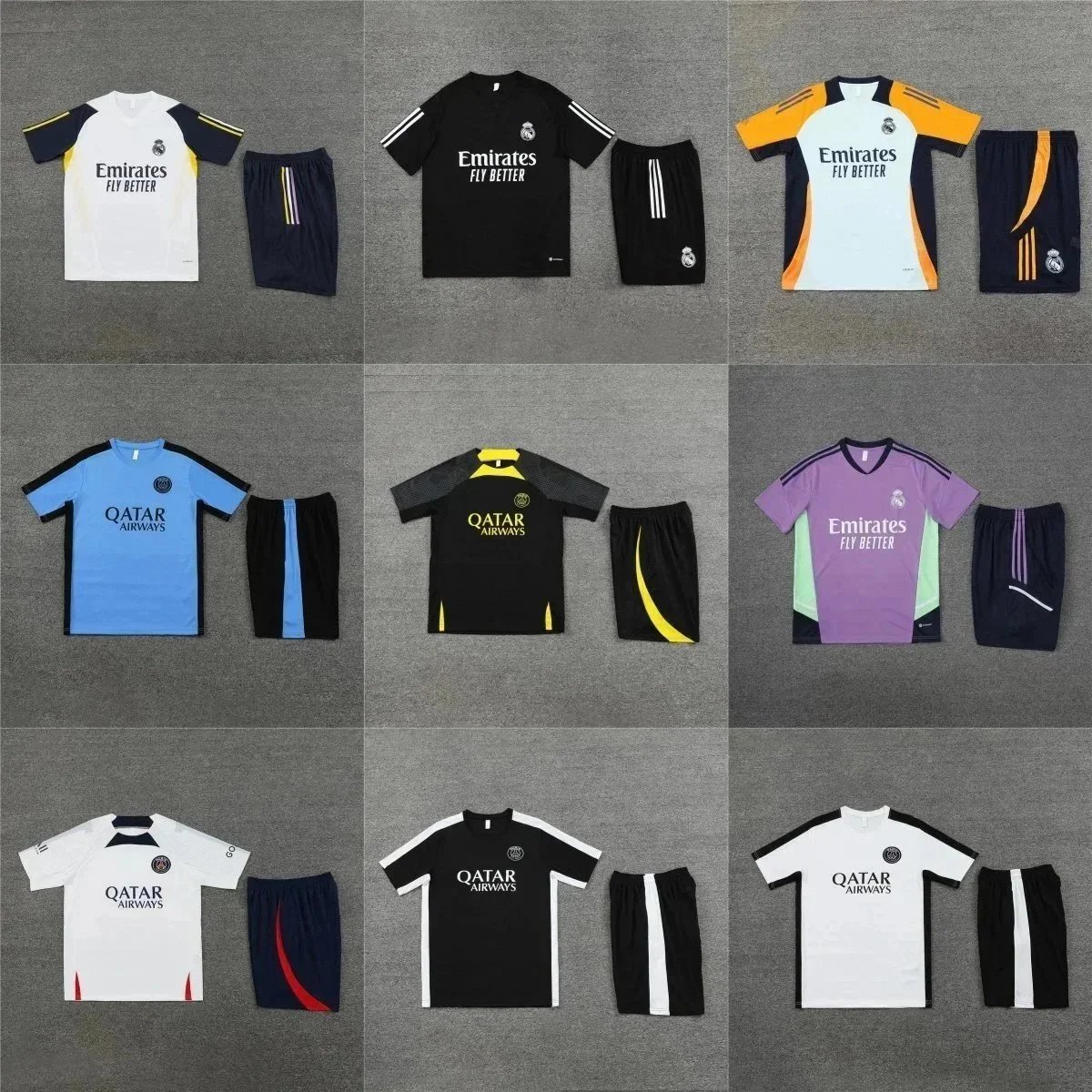 Real Madrid Training Jersey and Shorts Set - White Navy Yellow