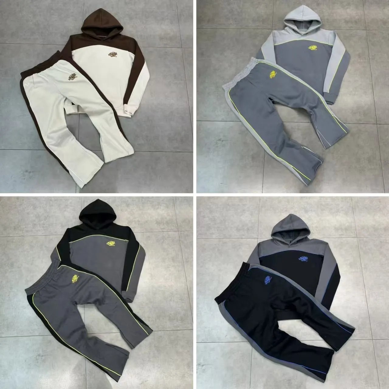 SFR Color-Block Hoodie and Jogger Set with Contrast Piping