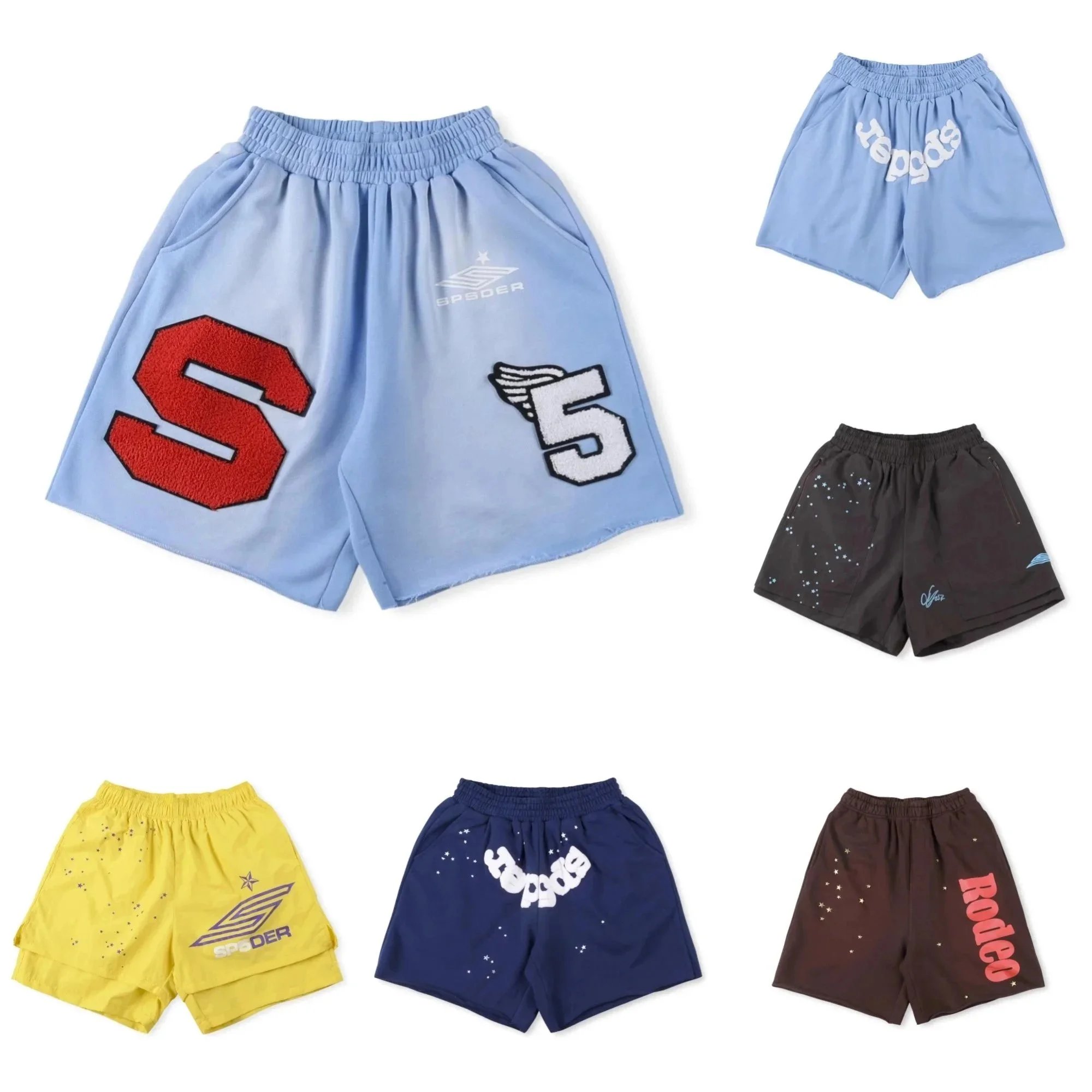 Spoder S5 Embroidered Logo Shorts - Light Blue