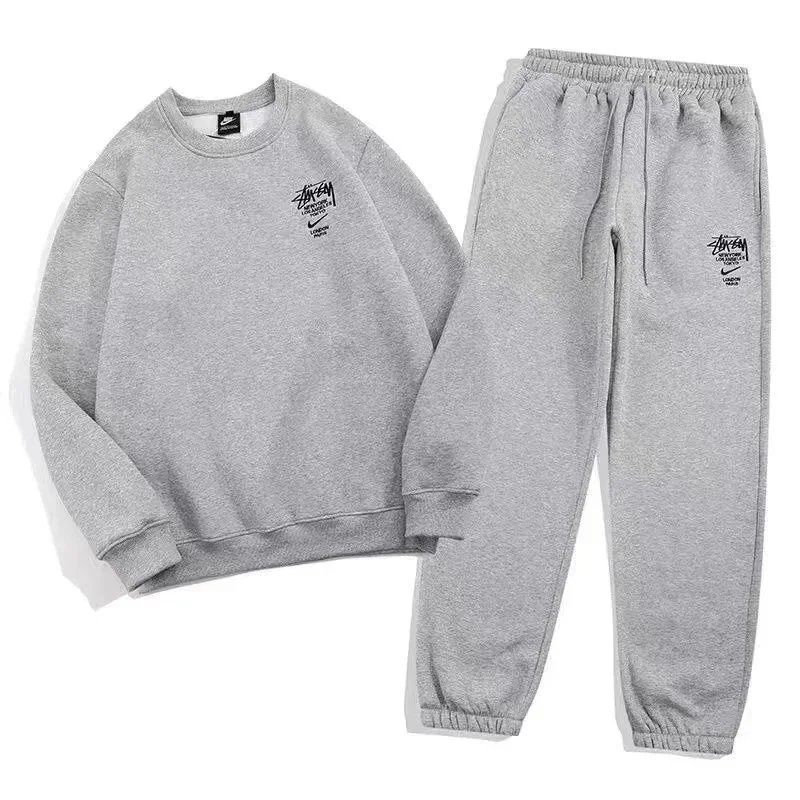 Stussy x Nike Collaboration Grey Sweatshirt and Jogger Set