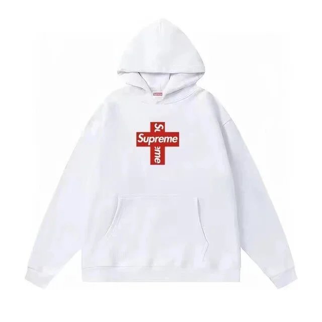 Supreme Cross Logo Hooded Sweatshirt White