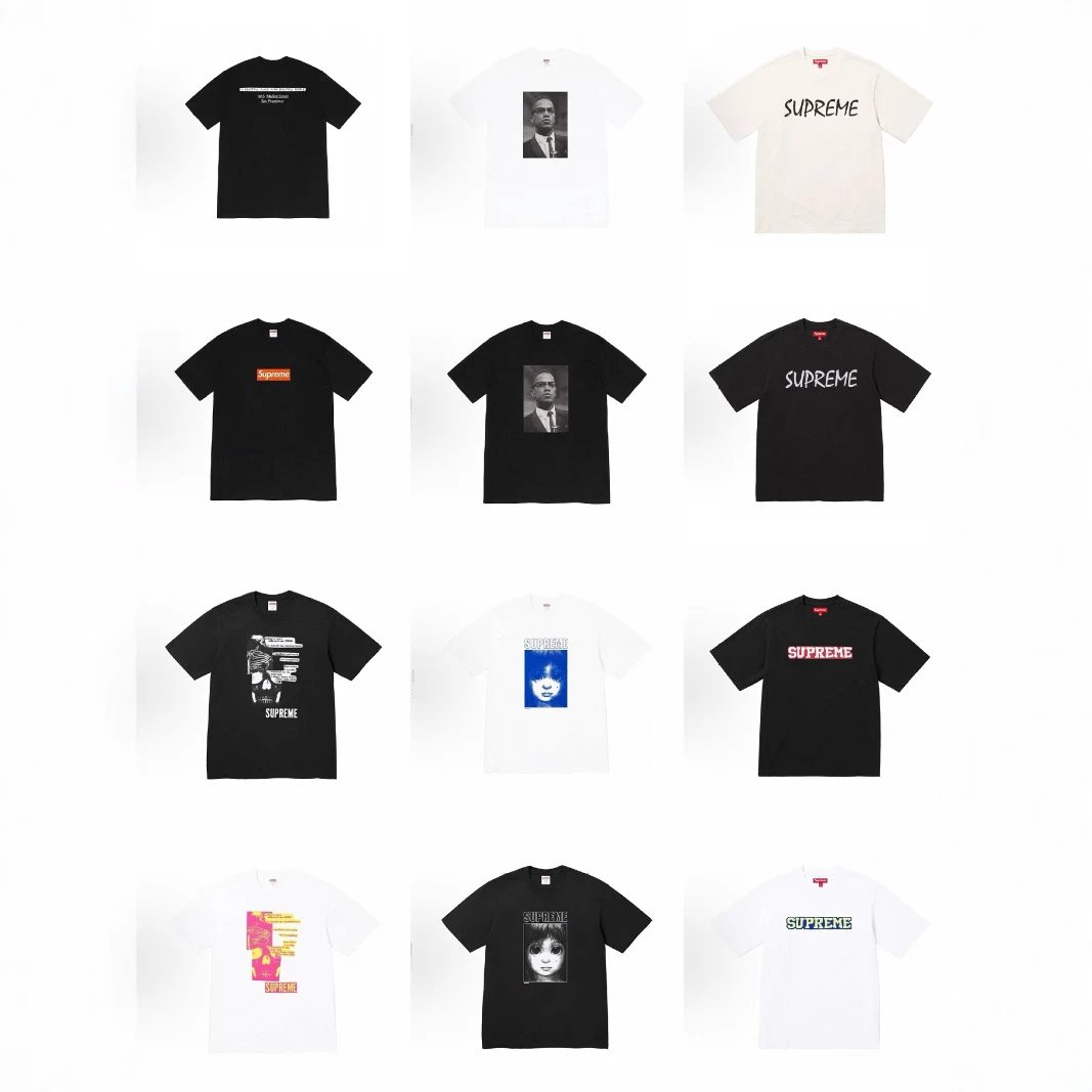 Supreme Malcolm X Portrait Black T-Shirt