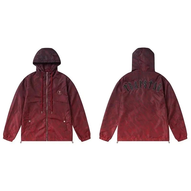 Trapstar Hooded Windbreaker Jacket - Deep Red Camo Print